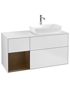 Villeroy und Boch Finion Villeroy und Boch Finion G801GNMT 120cm, cover plate white matt, Emotion, shelves Walnut Veneer , white matt lacquer