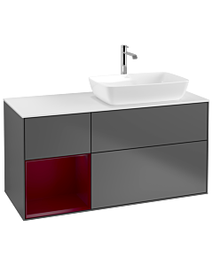 Villeroy und Boch Finion Villeroy und Boch Finion G801HBGK 120cm, cover plate white matt, Emotion, shelves Peony matt lacquer, anthracite matt