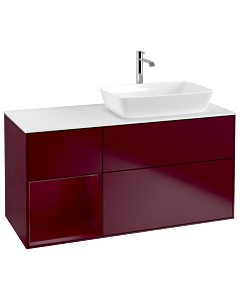 Villeroy und Boch Finion Waschtischunterschrank G801HBHB 120cm, Abdeckplatte white matt, Emotion, Regale Peony matt lacquer, Peony Matt