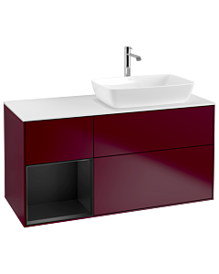 Villeroy und Boch Finion Villeroy und Boch Finion G801PDHB 120cm, cover plate white matt, Emotion, shelves black matt lacquer, Peony Matt