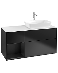 Villeroy und Boch Finion Villeroy und Boch Finion G801PDPD 120cm, cover plate white matt, Emotion, shelves Black matt lacquer, Black matt lacquer