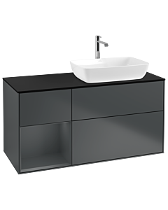 Villeroy und Boch Finion Villeroy und Boch Finion G802HGHG 120cm, cover plate black matt, Emotion, shelves Midnight matt lacquer, Midnight Blue Matt Lacquer