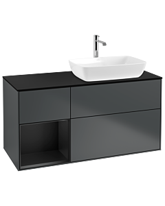Villeroy und Boch Finion Villeroy und Boch Finion G802PDHG 120cm, cover plate black matt, Emotion, shelves black matt lacquer, midnight Blue Matt Lacquer