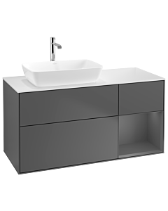 Villeroy und Boch Finion Villeroy und Boch Finion G811GKGK 120cm, cover plate white matt, Emotion, shelves anthracite matt lacquer, anthracite matt