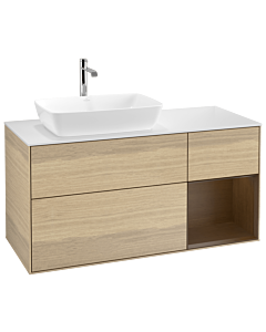 Villeroy und Boch Finion Villeroy und Boch G811GNPC 120cm, plaque de finition blanc mat, emotion, étagères Walnut Veneer , Oak Veneer