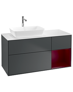 Villeroy und Boch Finion Villeroy und Boch Finion G811HBHG 120cm, cover plate white matt, Emotion, shelves Peony matt lacquer, midnight Blue Matt Lacquer