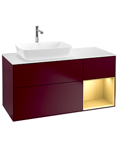 Villeroy und Boch Finion Villeroy und Boch Finion G811HFHB 120cm, cover plate white matt, Emotion, shelves gold matt lacquer, Peony Matt