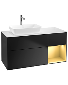 Villeroy und Boch Finion Villeroy und Boch Finion G811HFPD 120cm, cover plate white matt, Emotion, shelves gold matt lacquer, black matt lacquer