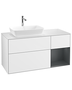 Villeroy und Boch Finion Villeroy und Boch Finion G811HGGF 120cm, cover plate white matt, Emotion, shelves Midnight matt lacquer, Glossy white lacquer