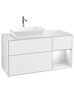 Villeroy und Boch Finion Villeroy und Boch Finion G811MTGF 120cm, cover plate white matt, Emotion, shelves white matt lacquer, glossy white lacquer