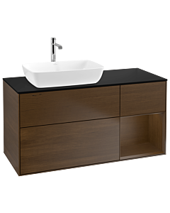 Villeroy und Boch Finion Villeroy und Boch G812GNGN 120cm, plaque de finition noire mate, emotion, étagères Walnut Veneer , placage Walnut Veneer