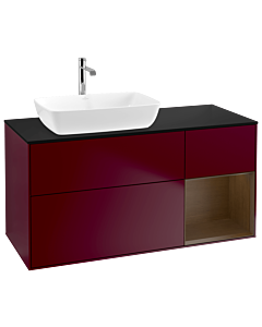 Villeroy und Boch Finion Villeroy und Boch Finion G812GNHB 120cm, cover plate black matt, Emotion, shelves Walnut Veneer , Peony Matt