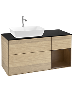 Villeroy und Boch Finion Villeroy und Boch Finion G812GNPC 120cm, cover plate black matt, Emotion, shelves Walnut Veneer , Oak Veneer