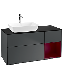 Villeroy und Boch Finion Villeroy und Boch Finion G812HBHG 120cm, cover plate black matt, Emotion, shelves Peony matt lacquer, midnight Blue Matt Lacquer