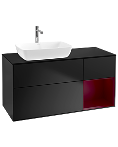 Villeroy und Boch Finion Villeroy und Boch Finion G812HBPD 120cm, cover plate black matt, Emotion, shelves Peony matt lacquer, black matt lacquer