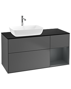 Villeroy und Boch Finion Villeroy und Boch Finion G812HGGK 120cm, cover plate black matt, Emotion, shelves midnight matt lacquer, anthracite matt