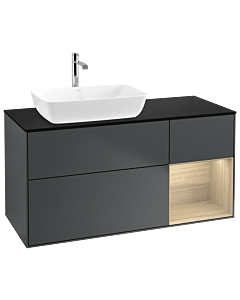 Villeroy und Boch Finion Villeroy und Boch Finion G812PCHG 120cm, cover plate black matt, Emotion, shelves Oak Veneer , Midnight Blue Matt Lacquer
