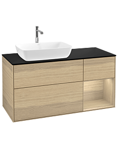 Villeroy und Boch Finion Villeroy und Boch Finion G812PCPC 120cm, cover plate black matt, Emotion, shelves Oak Veneer , Oak Veneer