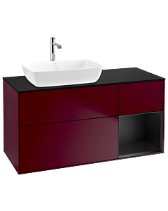 Villeroy und Boch Finion Villeroy und Boch Finion G812PDHB 120cm, cover plate black matt, Emotion, shelves black matt lacquer, Peony Matt