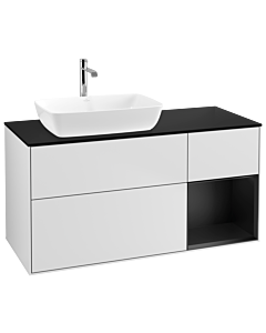 Villeroy und Boch Finion Villeroy und Boch Finion G812PDMT 120cm, cover plate black matt, Emotion, shelves black matt lacquer, white matt lacquer