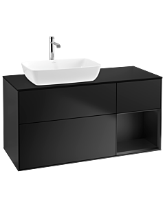 Villeroy und Boch Finion Villeroy und Boch Finion G812PDPD 120cm, cover plate black matt, Emotion, shelves Black matt lacquer, Black matt lacquer
