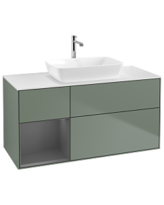 Villeroy und Boch Finion Villeroy und Boch Finion G821GKGM 120cm, cover plate white matt, Emotion, shelves anthracite matt lacquer, Olive Matt Lacquer