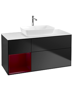Villeroy und Boch Finion Villeroy und Boch Finion G821HBPD 120cm, cover plate white matt, Emotion, shelves Peony matt lacquer, black matt lacquer