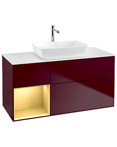 Villeroy und Boch Finion Villeroy und Boch Finion G821HFHB 120cm, cover plate white matt, Emotion, shelves gold matt lacquer, Peony Matt