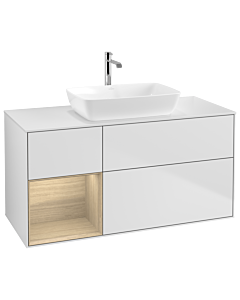 Villeroy und Boch Finion Villeroy und Boch Finion G821PCMT 120cm, cover plate white matt, Emotion, shelves Oak Veneer , white matt lacquer