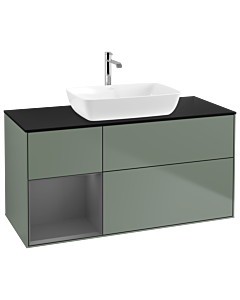 Villeroy und Boch Finion Villeroy und Boch Finion G822GKGM 120cm, cover plate black matt, Emotion, shelves anthracite matt lacquer, Olive Matt Lacquer