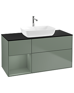 Villeroy und Boch Finion Villeroy und Boch Finion G822GMGM 120cm, cover plate black matt, Emotion, shelves olive matt lacquer, Olive Matt Lacquer