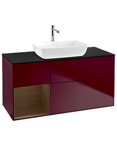 Villeroy und Boch Finion Villeroy und Boch Finion G822GNHB 120cm, cover plate black matt, Emotion, shelves Walnut Veneer , Peony Matt