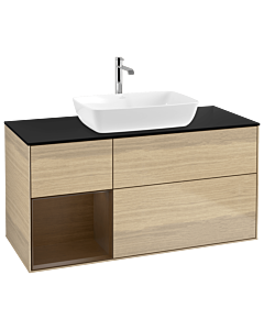 Villeroy und Boch Finion Villeroy und Boch Finion G822GNPC 120cm, cover plate black matt, Emotion, shelves Walnut Veneer , Oak Veneer