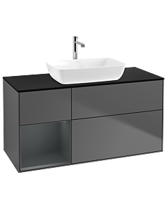 Villeroy und Boch Finion Villeroy und Boch Finion G822HGGK 120cm, cover plate black matt, Emotion, shelves midnight matt lacquer, anthracite matt
