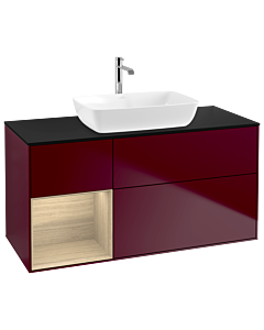 Villeroy und Boch Finion Villeroy und Boch Finion G822PCHB 120cm, cover plate black matt, Emotion, shelves Oak Veneer , Peony Matt