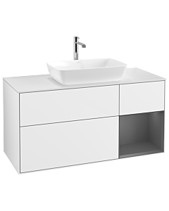 Villeroy und Boch Finion Villeroy und Boch Finion G831GKGF 120cm, cover plate white matt, Emotion, shelves anthracite matt lacquer, glossy white lacquer