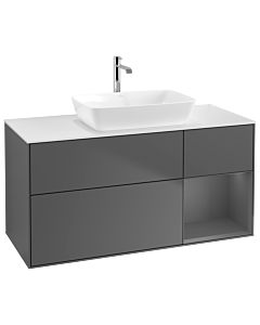 Villeroy und Boch Finion Villeroy und Boch Finion G831GKGK 120cm, cover plate white matt, Emotion, shelves anthracite matt lacquer, anthracite matt