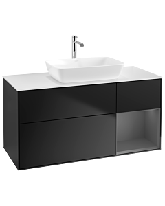 Villeroy und Boch Finion Villeroy und Boch Finion G831GKPD 120cm, cover plate white matt, Emotion, shelves anthracite matt lacquer, black matt lacquer