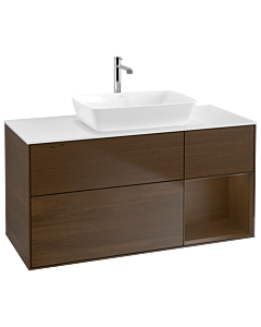 Villeroy und Boch Finion Villeroy und Boch G831GNGN 120cm, plaque de finition blanc mat, emotion, étagères Walnut Veneer , placage Walnut Veneer