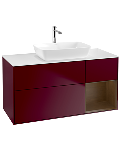 Villeroy und Boch Finion Villeroy und Boch Finion G831GNHB 120cm, cover plate white matt, Emotion, shelves Walnut Veneer , Peony Matt