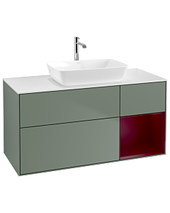 Villeroy und Boch Finion Villeroy und Boch Finion G831HBGM 120cm, cover plate white matt, Emotion, shelves Peony matt lacquer, Olive Matt Lacquer