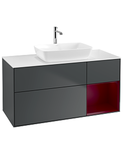 Villeroy und Boch Finion Waschtischunterschrank G831HBHG 120cm, Abdeckplatte white matt, Emotion, Regale Peony matt lacquer, Midnight Blue Matt Lacquer