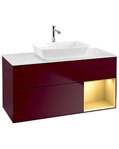 Villeroy und Boch Finion Villeroy und Boch Finion G831HFHB 120cm, cover plate white matt, Emotion, shelves gold matt lacquer, Peony Matt