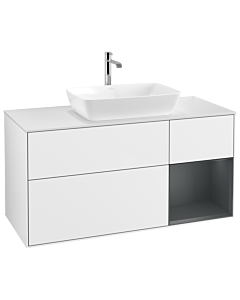 Villeroy und Boch Finion Villeroy und Boch Finion G831HGGF 120cm, cover plate white matt, Emotion, shelves Midnight matt lacquer, Glossy white lacquer