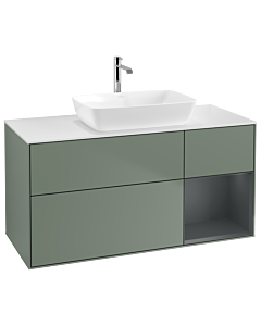 Villeroy und Boch Finion Villeroy und Boch Finion G831HGGM 120cm, cover plate white matt, Emotion, shelves Midnight matt lacquer, Olive Matt Lacquer