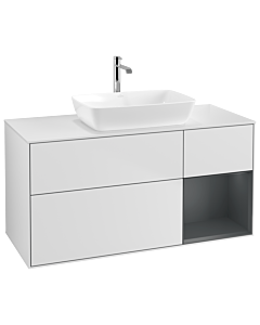 Villeroy und Boch Finion Villeroy und Boch Finion G831HGMT 120cm, cover plate white matt, Emotion, shelves midnight matt lacquer, white matt lacquer