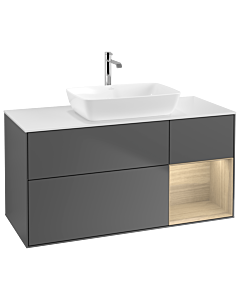 Villeroy und Boch Finion Villeroy und Boch Finion G831PCGK 120cm, cover plate white matt, Emotion, shelves Oak Veneer , anthracite matt