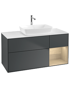 Villeroy und Boch Finion Villeroy und Boch Finion G831PCHG 120cm, cover plate white matt, Emotion, shelves Oak Veneer , Midnight Blue Matt Lacquer