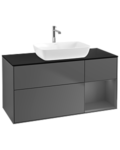 Villeroy und Boch Finion Villeroy und Boch Finion G832GKGK 120cm, cover plate black matt, Emotion, shelves anthracite matt lacquer, anthracite matt