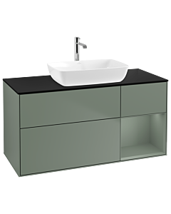 Villeroy und Boch Finion Villeroy und Boch Finion G832GMGM 120cm, cover plate black matt, Emotion, shelves olive matt lacquer, Olive Matt Lacquer